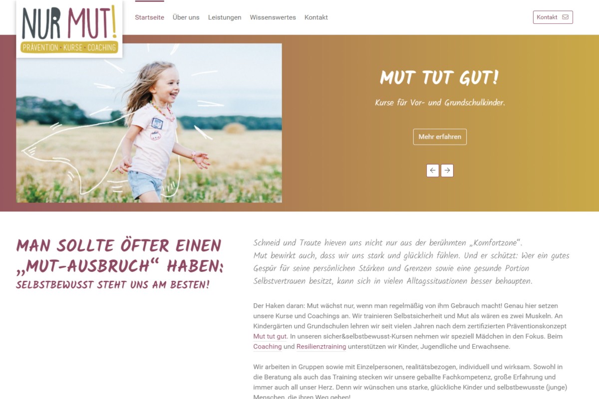 Nur Mut! Prävention | Kurse | Coaching